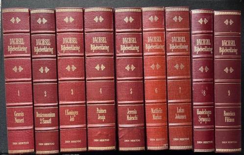 Bijbelverklaring K.A. Dächsel; 9 delen in roodbruine banden, Boeken, Godsdienst en Theologie, Gelezen, Ophalen of Verzenden