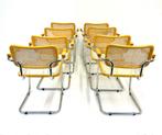 8x vintage Cesca stoel Marcel Breuer S64, Huis en Inrichting, Stoelen, Vijf, Zes of meer stoelen, Vintage retro buisframe design rotan webbing papercord
