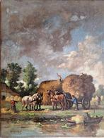 Prachtig boerderijgezicht door Willem A. Gijzeman (1900), Antiek en Kunst, Kunst | Schilderijen | Klassiek, Ophalen of Verzenden