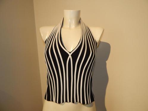 Joseph Ribkoff halter top zwart witte stiksel bewerking S, Kleding | Dames, Tops, Zo goed als nieuw, Maat 36 (S), Zwart, Zonder mouw