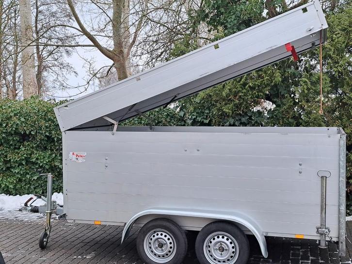 GESLOTEN ALUMINIUM ANSSEMS TANDEMASSER MET KLEP € 3500, Auto diversen, Aanhangers en Bagagewagens, Zo goed als nieuw, Ophalen