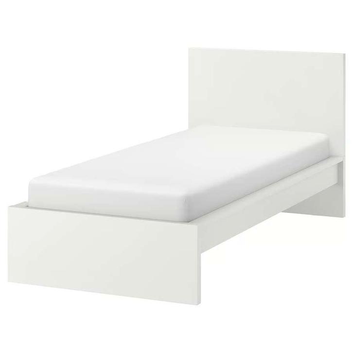 Ikea Malm 1 persoons bed wit, Huis en Inrichting, Slaapkamer | Bedden, Gebruikt, Eenpersoons, 90 cm, 200 cm, Hout, Wit, Ophalen