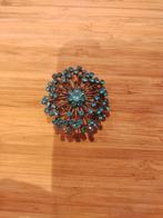 Vintage Blauwe Strass Broche, Overige materialen, 4 tot 7 cm, Gebruikt, Blauw