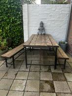 Tuintafel met bankjes / 75 x 85 x 180cm (hxbxl), Ophalen, Gebruikt, Eettafel, 6 zitplaatsen