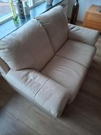 Bank gebroken wit leer, Huis en Inrichting, Ophalen, Gebruikt, Minder dan 75 cm, 150 tot 200 cm