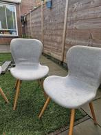 Stoffen kuipstoelen grijs, Ophalen, Hout, Gebruikt, Vier