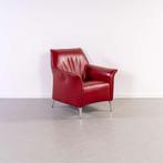 1x Leolux Mayuro Fauteuil Rood Leer – Chroom, Niet ingevuld, Gebruikt, Minder dan 75 cm, Niet ingevuld