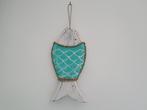 Houten wandhanger vis aqua, *, *, Nieuw, Ophalen of Verzenden