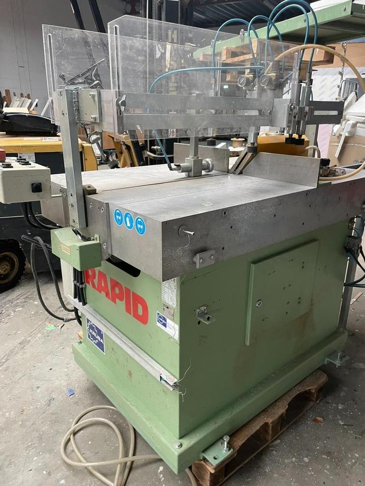 Rapid aluminium afkortzaag met comp. gest. rollenbank 6m., Doe-het-zelf en Verbouw, Gereedschap | Zaagmachines, Gebruikt, Afkortzaag
