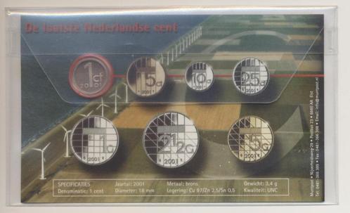 Nederland de laatste cent 2001 set, Postzegels en Munten, Munten | Nederland, Setje, 1 cent, Koningin Beatrix, Ophalen of Verzenden