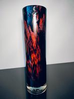 Vaas Cilinder Design Strak Glas Zwart Mokka Wit Pontil, Ophalen of Verzenden