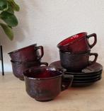 Arcoroc Sierra kop en schotel robijn rood, Ophalen of Verzenden, Overige stijlen, Kop(pen) en/of Schotel(s)