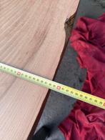 Boomstam tafel met ijzeren frame 215 cm lang, Ophalen, Eikenhout, 200 cm of meer, 50 tot 100 cm