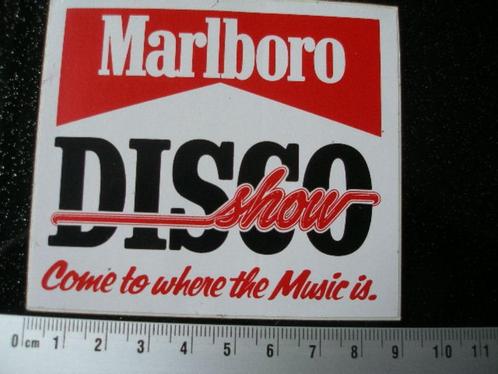 sticker Marlboro disco show come to where the music is, Verzamelen, Stickers, Zo goed als nieuw, Bedrijf of Vereniging, Verzenden