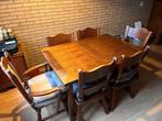 Nette eikenhouten eethoek, Ophalen, Zo goed als nieuw, 4 tot 6 stoelen