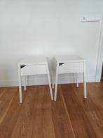 2 Witte Nachtkastjes met Lade, Ophalen, Gebruikt, Minder dan 45 cm, Minder dan 55 cm
