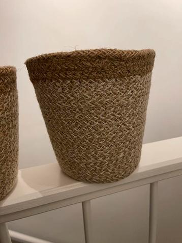2 stuk rieten/stoffen bloempotten voor binnen planten mand beschikbaar voor biedingen