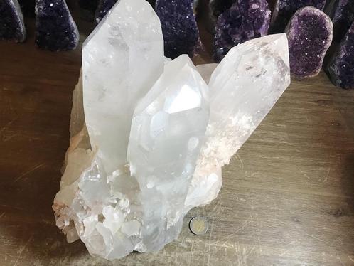 Bergkristal cluster groot (33) van maar liefst 17,5 kg, Verzamelen, Mineralen en Fossielen, Mineraal, Ophalen of Verzenden