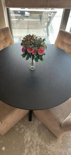 Eettafel rond met 4 stoelen, Huis en Inrichting, Tafels | Eettafels, Ophalen, Gebruikt, Rond, Vier personen