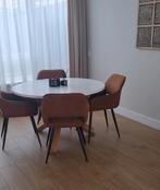 Eettafel hout met witte blad., Huis en Inrichting, Tafels | Eettafels, Ophalen, Gebruikt, Rechthoekig, 100 tot 150 cm