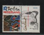 ‹(•¿•)› nl j0079  nvph 1409 cobra corneille tab rechts, Verzenden, Na 1940, Gestempeld