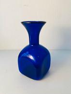Vintage kobalt blauw glazen vaas , made in Italy, Gebruikt, Blauw, Onbekend, Ophalen of Verzenden