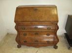 Antieke wortelnoten dubbelgebogen secretaire, Antiek en Kunst, Antiek | Meubels | Kasten