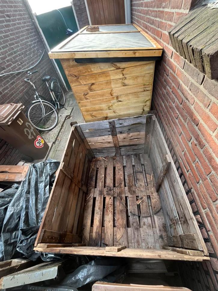 Houten kuub kratten kisten, Tuin en Terras, Bergingen en Tuinkasten, Overige typen, Hout, Ophalen