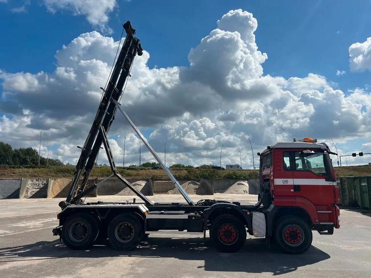 MAN TGS 37.440 8x4 hoog / Silo containersysteem Blad / Blad, Auto's, Vrachtwagens, Te koop, MAN, Diesel, Euro 4, Handgeschakeld