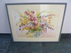 aquarel bloemenschilderij, Ophalen, Zo goed als nieuw, Schilderij, 75 tot 100 cm