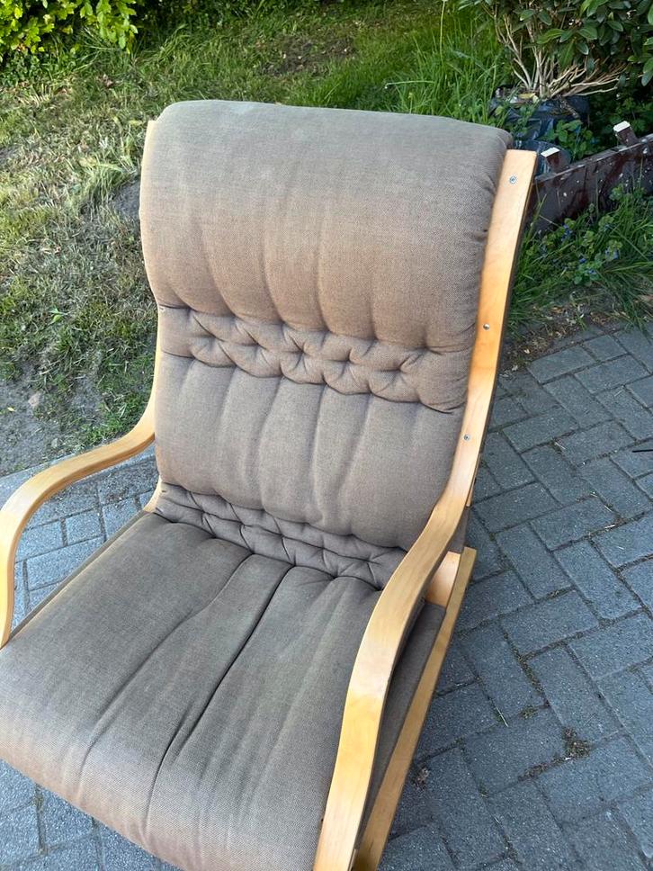 Vintage fauteuil design Asko Finland €175 retro jaren 70, Huis en Inrichting, Fauteuils, Gebruikt, Hout, 50 tot 75 cm, 75 tot 100 cm