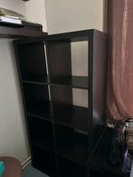 Zwarte open kast met vakken Kallax, Ophalen, Gebruikt, 100 tot 150 cm, 50 tot 100 cm