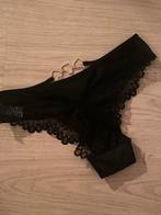 Zwarte String met Hartjes - Nieuw xs, Ophalen of Verzenden, Zwart, String