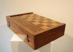 Antiek houten schaakspel, back gammon, Ophalen of Verzenden