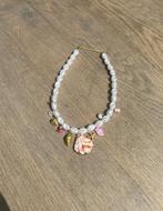 Ketting zeebedels roze met parels, Sieraden, Tassen en Uiterlijk, Kettingen, Ophalen of Verzenden, Nieuw, Roze, Overige materialen