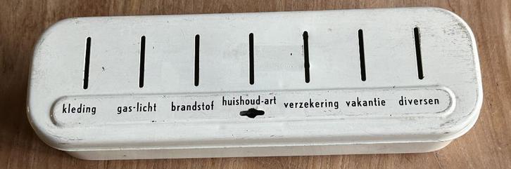 retro witte brabantia huishoud geldbox geldkistje + sleutel, Verzamelen, Retro, Huis en Inrichting, Ophalen