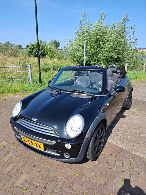 Mini Cooper Cabrio 1.6 16V Automaat 2004 Zwart, Auto's, Mini, Particulier, Cabrio, ABS, Airbags, Airconditioning, Boordcomputer