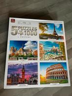 5 king puzzels in doos | City collection 1000 stukjes, Ophalen of Verzenden, 500 t/m 1500 stukjes, Legpuzzel, Zo goed als nieuw