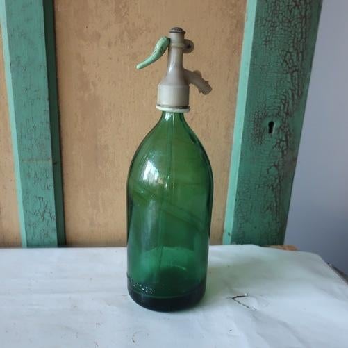 Spuitwaterfles Apa gazoasa stas sodafles groen 3377-52, Antiek en Kunst, Ophalen of Verzenden