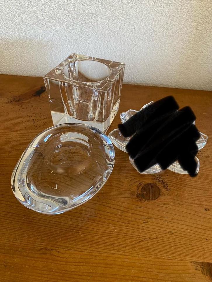 Kristallen waxinelicht houders, Huis en Inrichting, Woonaccessoires | Kandelaars en Kaarsen, Minder dan 25 cm, Overige materialen