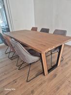 Eettafel met 6 stoelen zo goed als nieuw, Ophalen, 50 tot 100 cm, Zo goed als nieuw, Vijf personen of meer