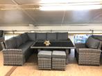 Dining loungeset Wicker Hoekbank Diningtafel Stoel krukjes, Ophalen, Nieuw