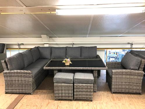 Dining loungeset Wicker Hoekbank Diningtafel Stoel krukjes, Tuin en Terras, Tuinsets en Loungesets, Nieuw, Ophalen