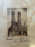 München Frauenkirche, Prof F Otto Probst, Antiek en Kunst, Kunst | Etsen en Gravures, Ophalen of Verzenden