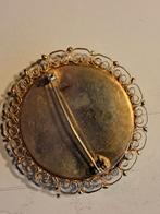 broche-cloisonnè,diameter 4 1/2 cm, Ophalen of Verzenden, Gebruikt, Overige materialen, Met strass