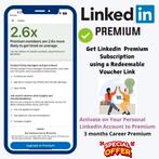 Linkedin Premium 3 Maanden, Tickets en Kaartjes, Kortingen en Cadeaubonnen, Eén persoon, Cadeaubon