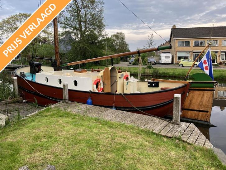 IJsselaak (ingekort) (bj 1900), Watersport en Boten, Platbodems, Gebruikt, 9 tot 12 meter, Staal, Diesel