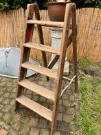 Antieke ladder / trap hout Rotterdam Lado Klimmaterialen, Ophalen of Verzenden, Zo goed als nieuw, Minder dan 2 meter