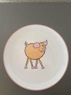 Bordje met varkentje. Puntgaaf. Diameter 18 cm., Verzenden, Dier