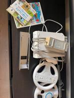 Nintendo Wii met Wii sports en Mario kart + stuurtjes, Spelcomputers en Games, Spelcomputers | Nintendo Wii, Met 1 controller